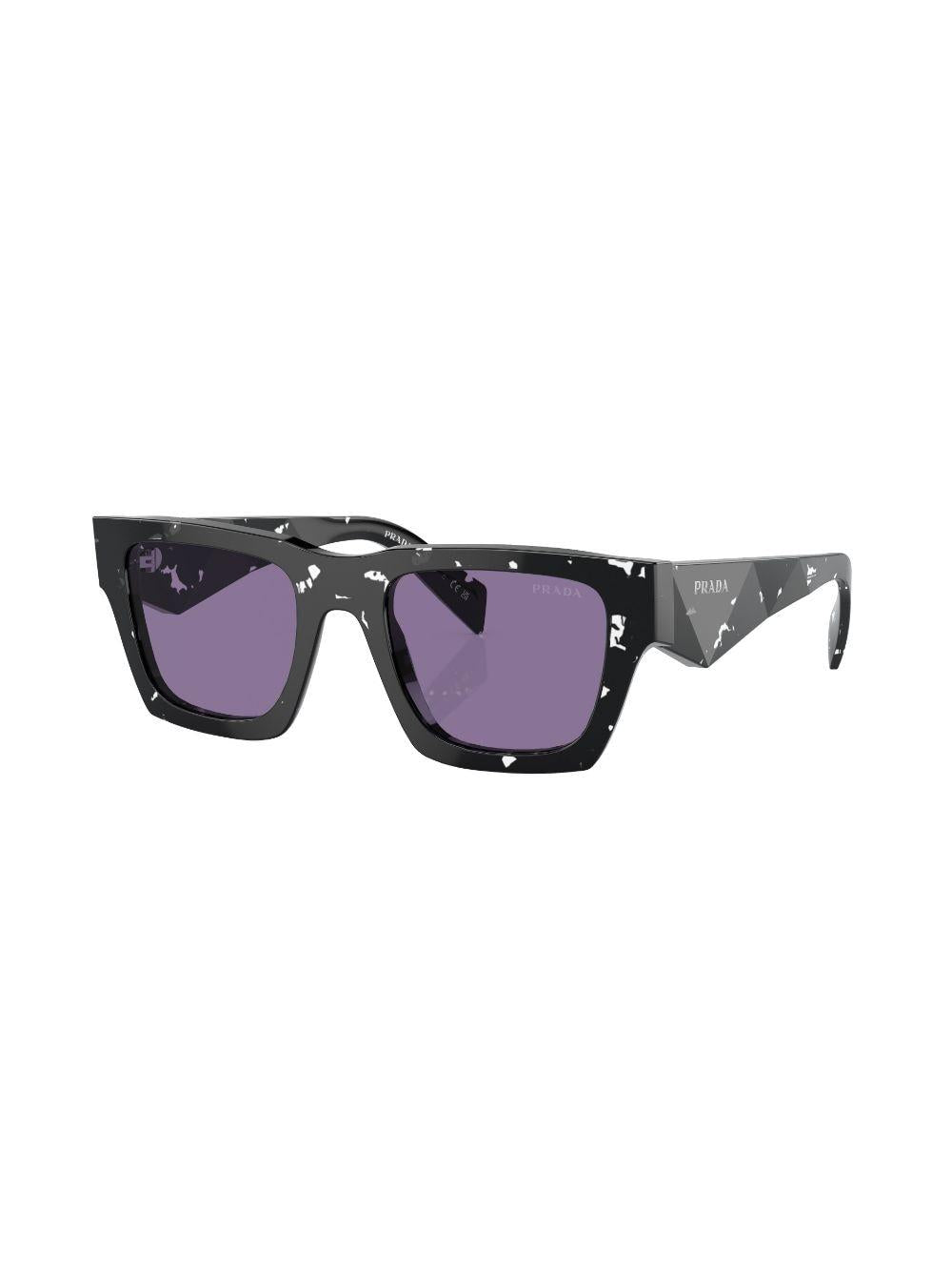 Tortoiseshell-effect square sunglasses<BR/><BR/><BR/> 0PR A06S15O50B50 PRADA 