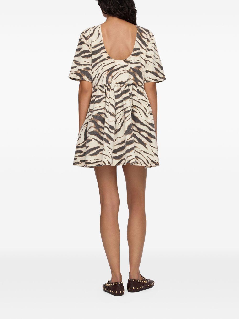 Dress in Zebra Denim A1030636 135 GANNI 