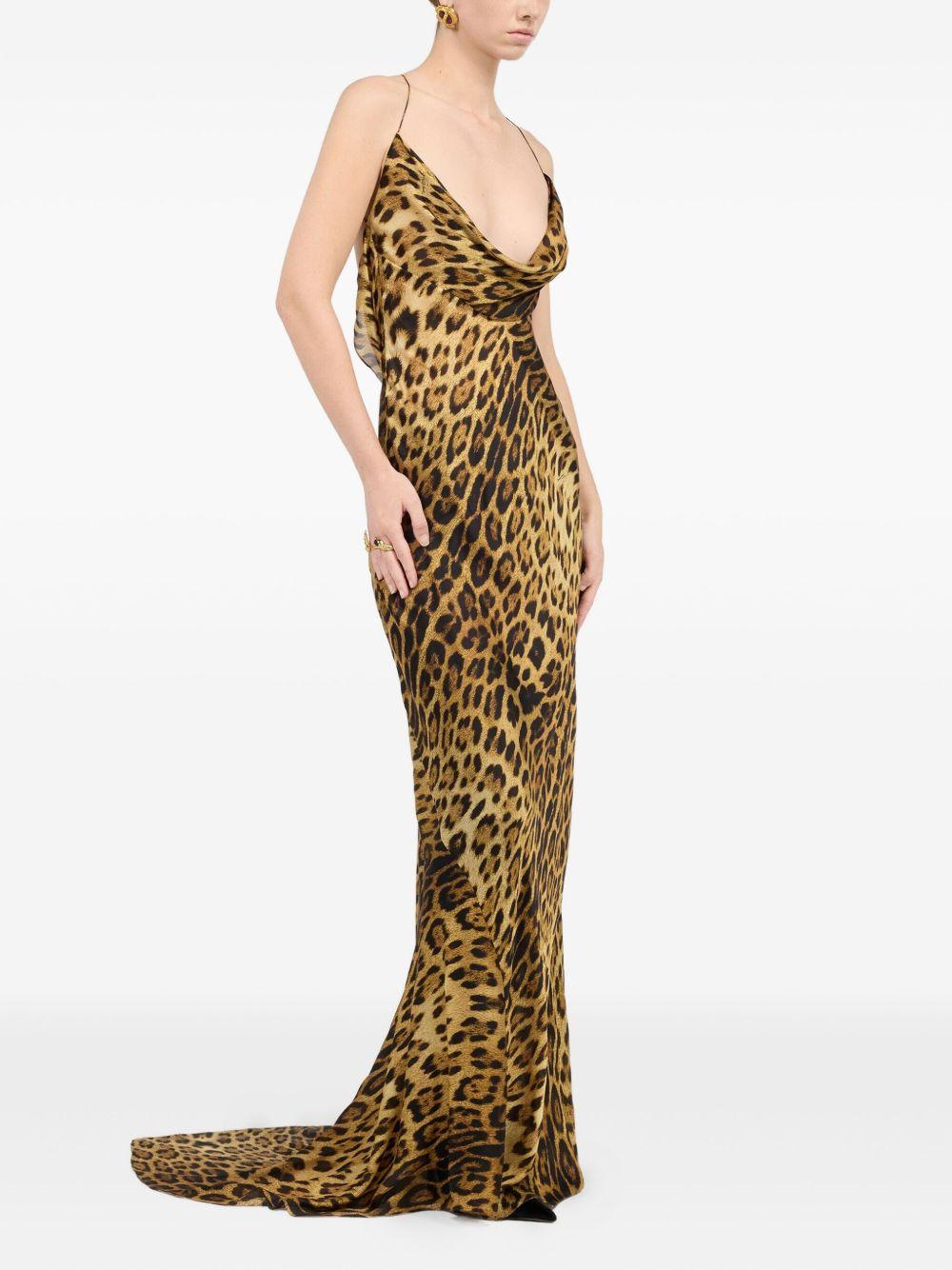Jaguar Skin print lingerie dress VWT103 HZQ7100504 ROBERTO CAVALLI 