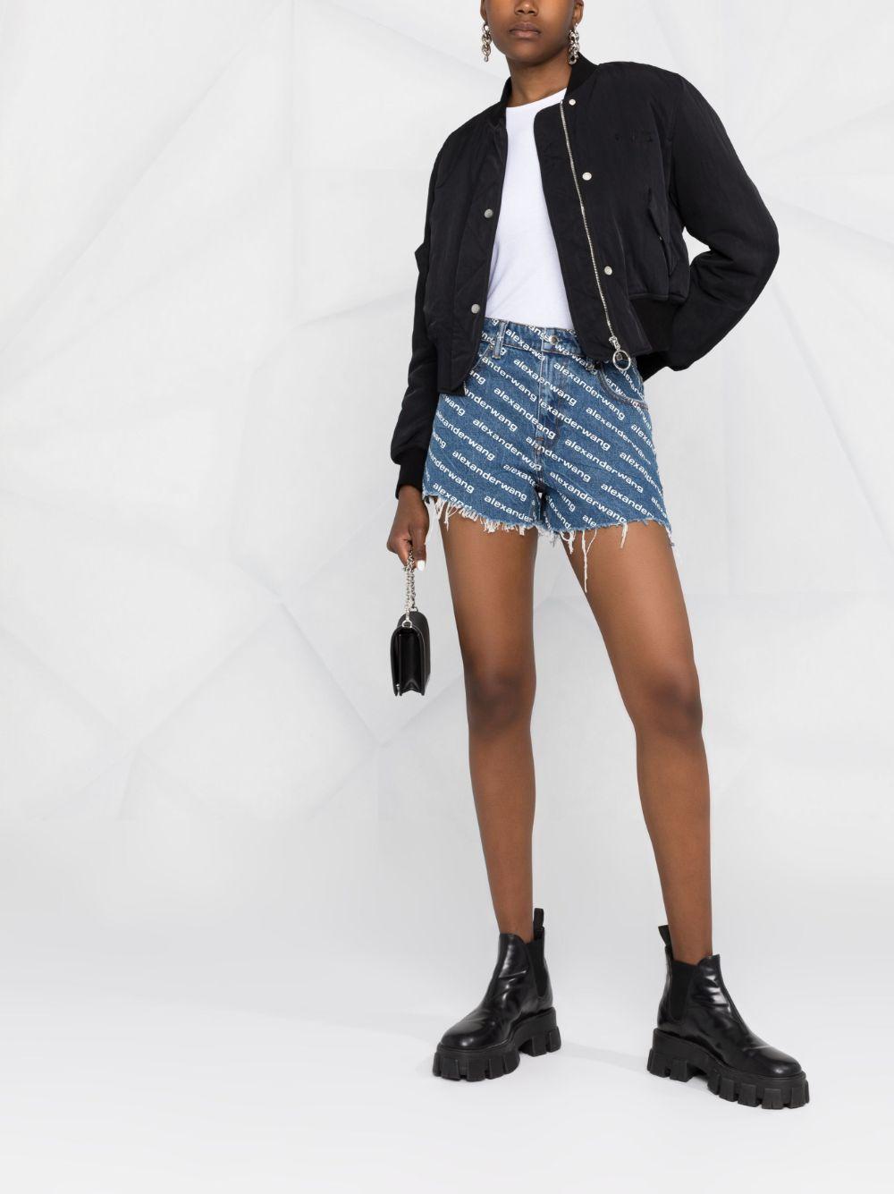 Logo-print denim shorts<BR/><BR/><BR/> 4DC1214897 460 ALEXANDER WANG 