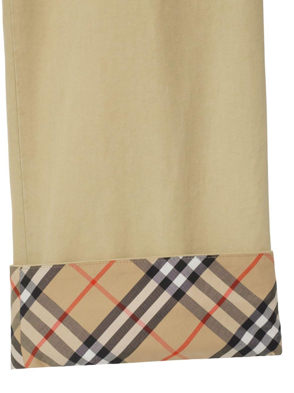 Gabardine trousers with check pattern 8111203 C2981 BURBERRY 