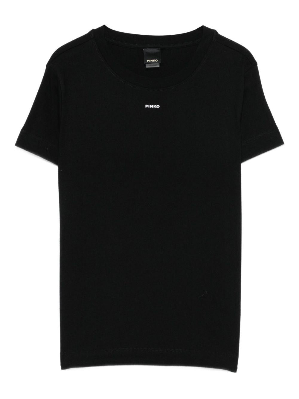 Logo-print T-shirt 100373 A2REZ99 PINKO 