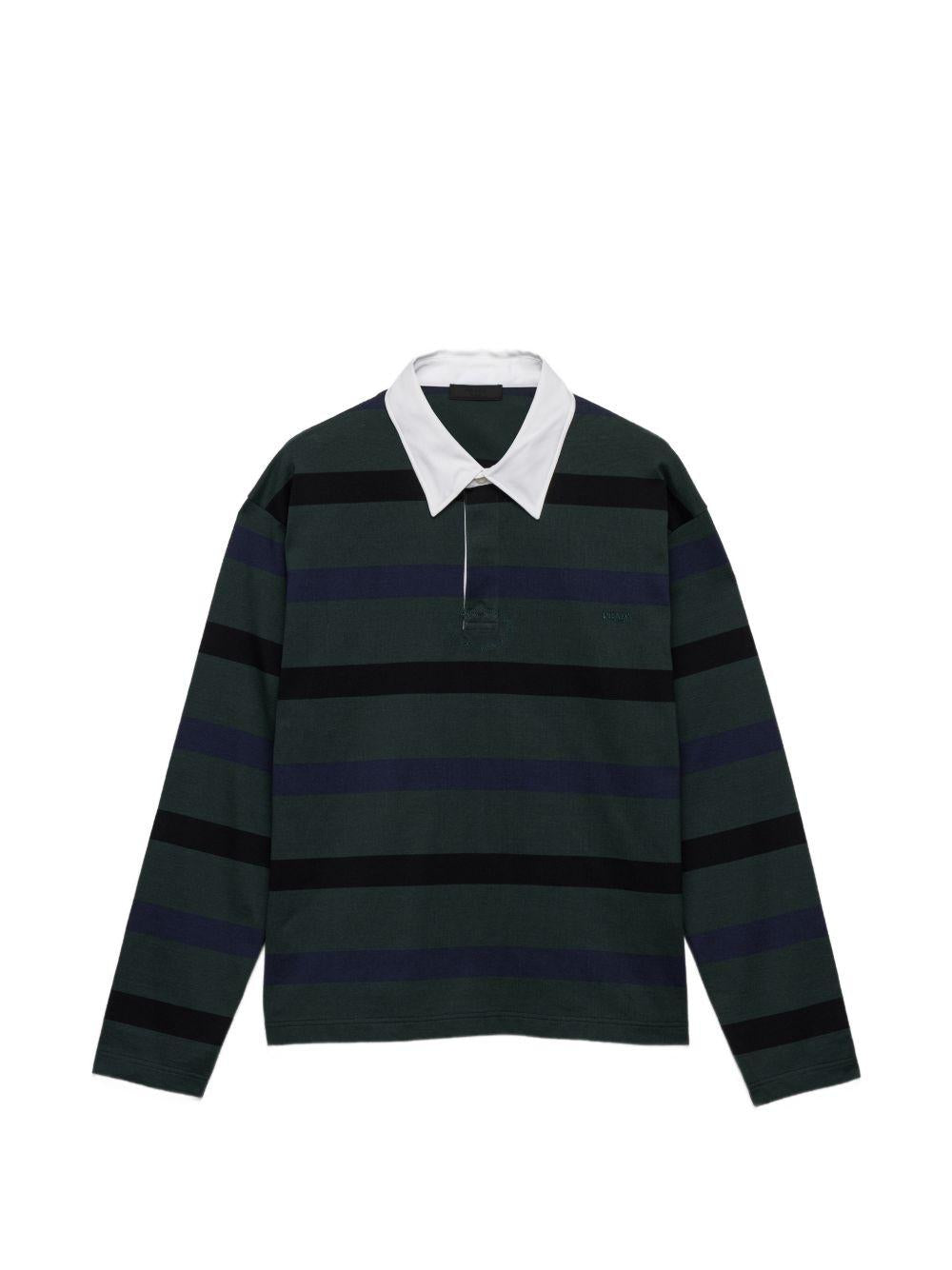 Long-sleeved cotton polo shirt UJL11D19FA S-OOOF0UYL PRADA 