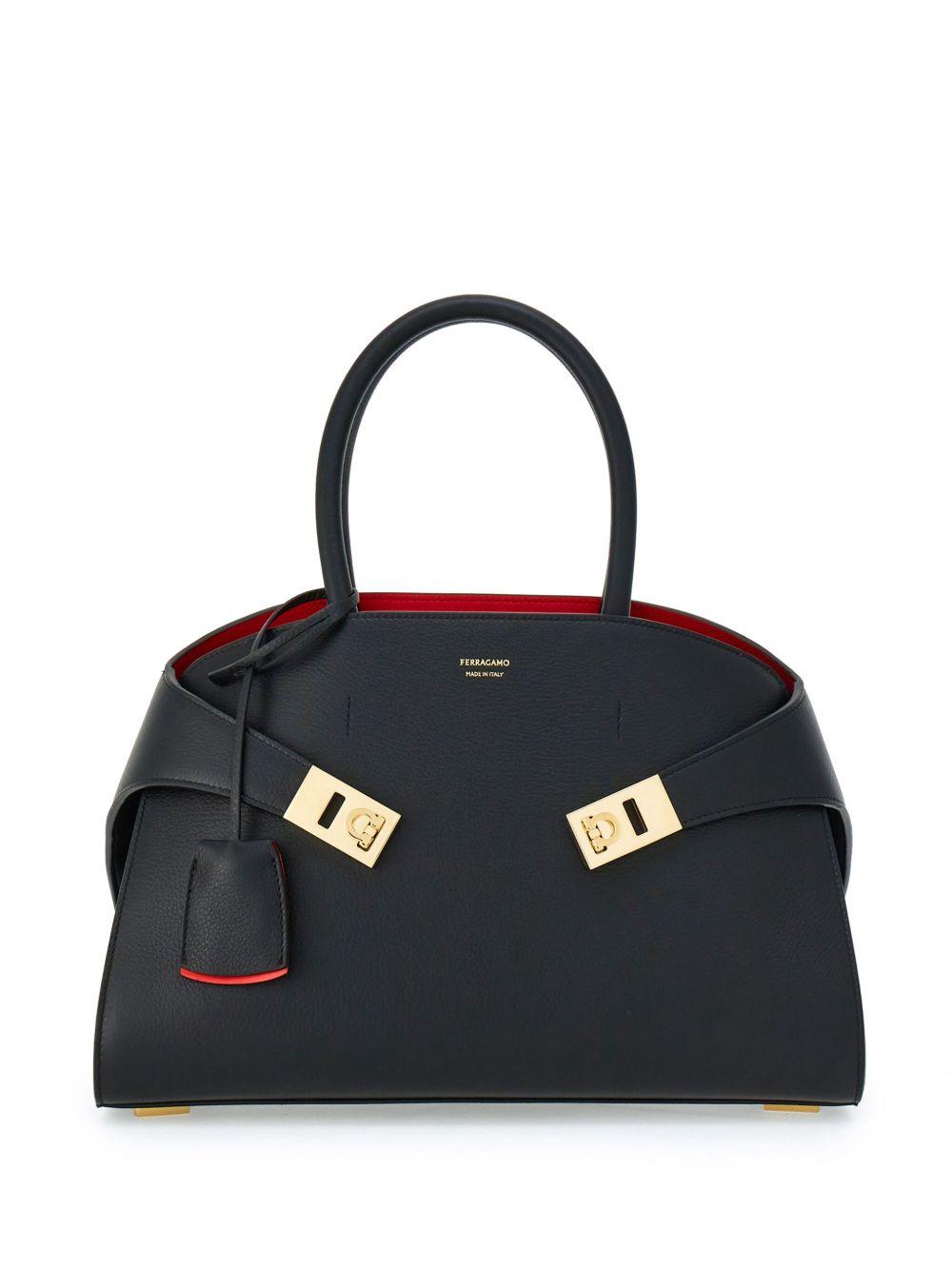 Hug bicolor handbag 215608HUGTHS 767814NEROFLEMERED FERRAGAMO 