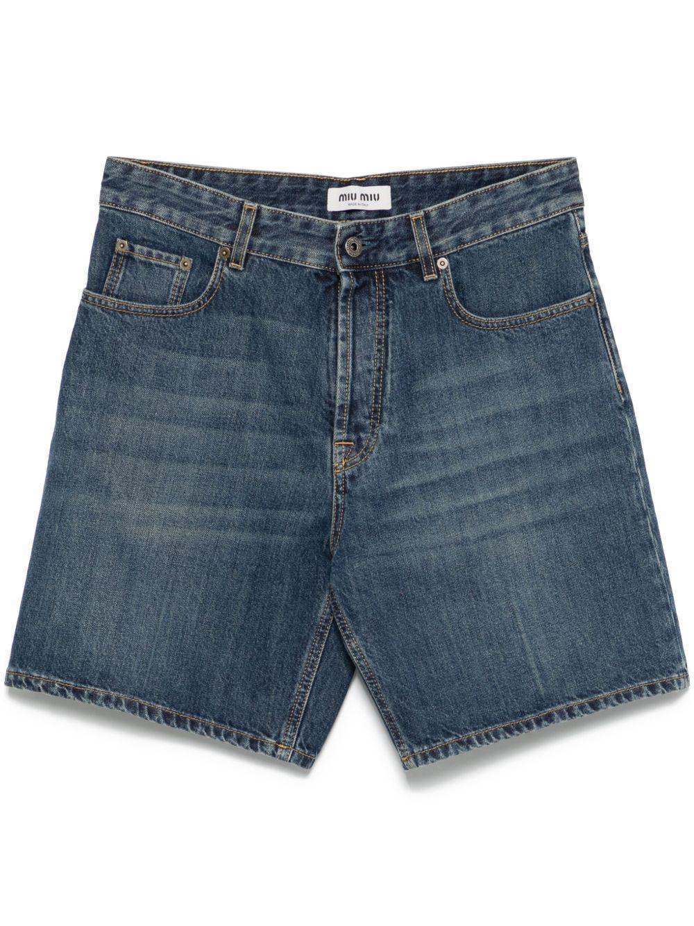 Denim shorts<BR/><BR/><BR/> GWP556 1568F0008 MIU MIU 