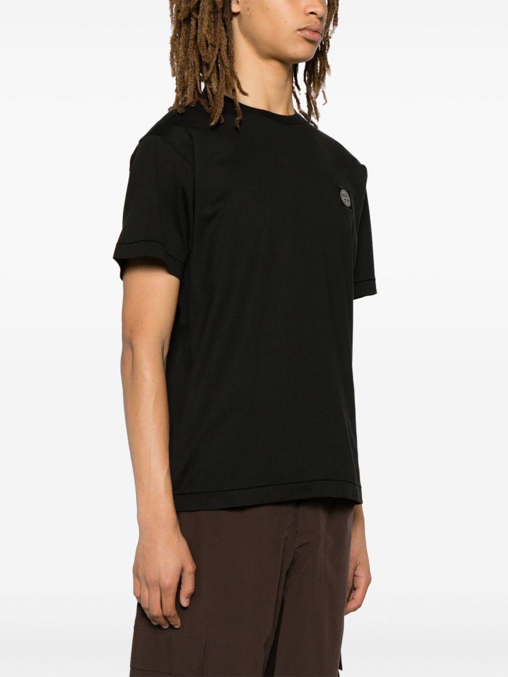 Compass-appliqué cotton T-shirt<BR/><BR/><BR/> 2100039 S0013V0029 STONE ISLAND 