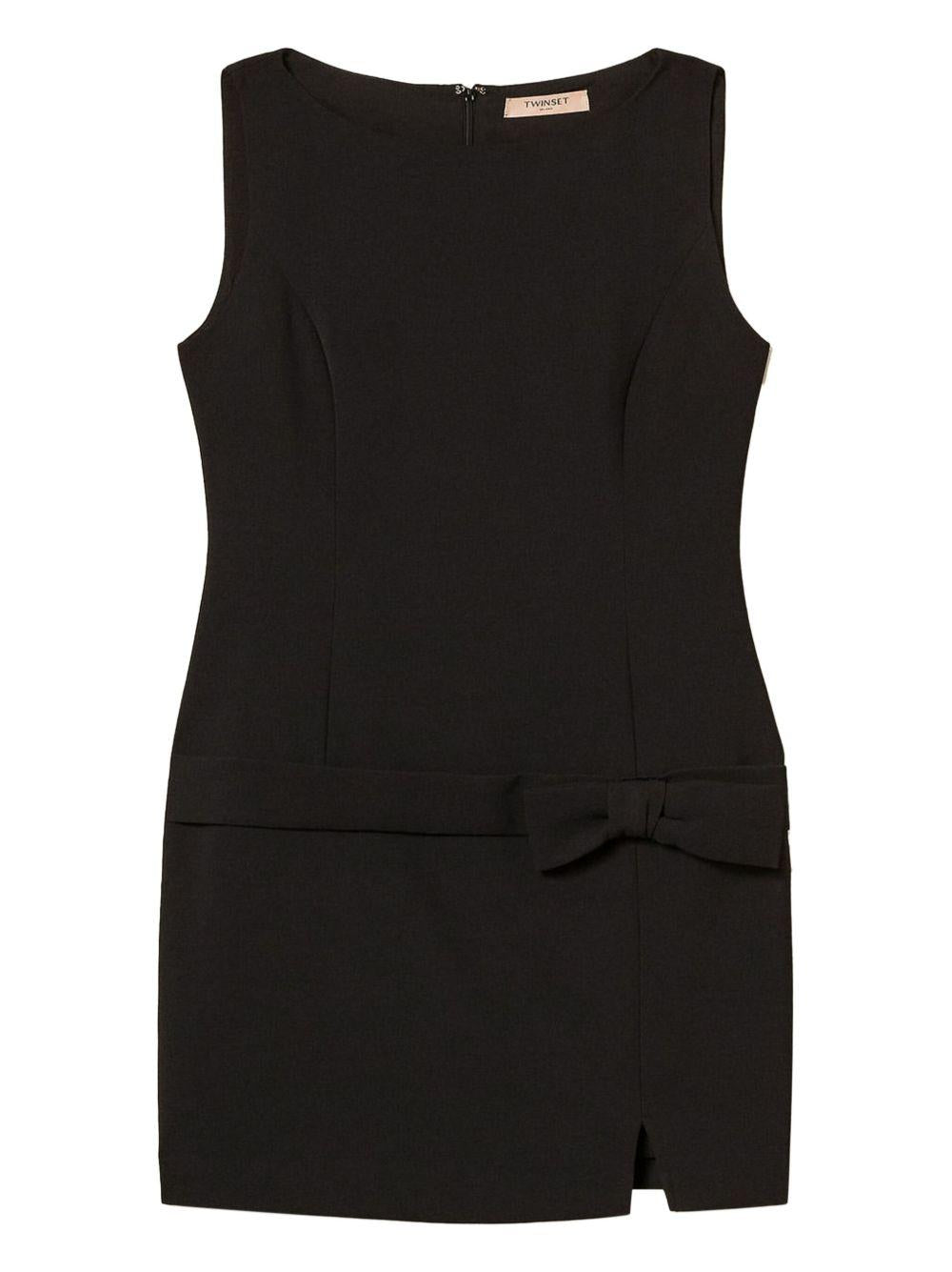 Short crêpe cady dress with bow 252TP2306 00006 TWINSET 