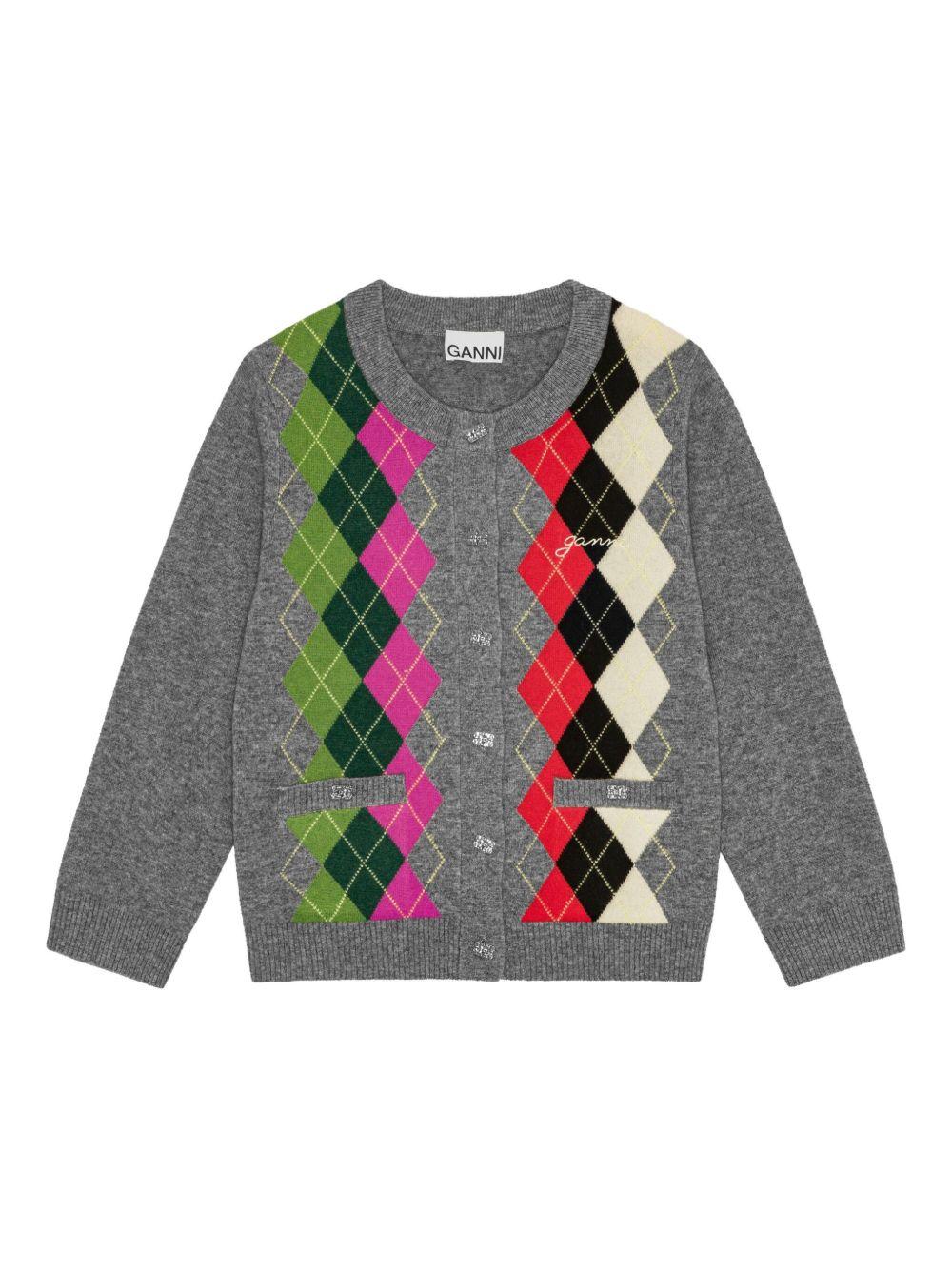 Check Cardigan K2512 921 GANNI 