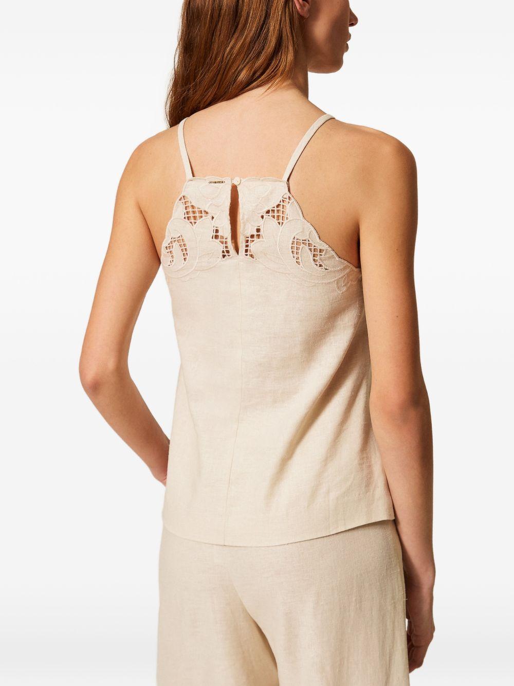 Linen blend top with embroidery 261TP2311 S2140000059 TWINSET 