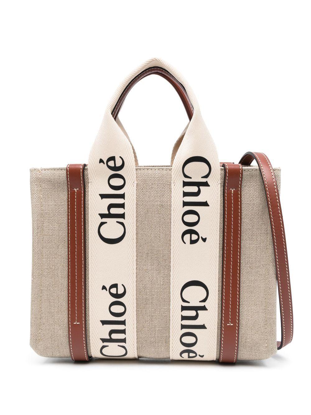 Small Woody tote bag in linen CHC22AS397I26 90U CHLOÉ 