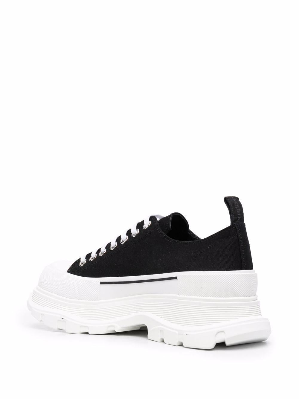 Black/white canvas/leather Tread Slick low top sneakers 705660 W4MV21070 ALEXANDER MCQUEEN 