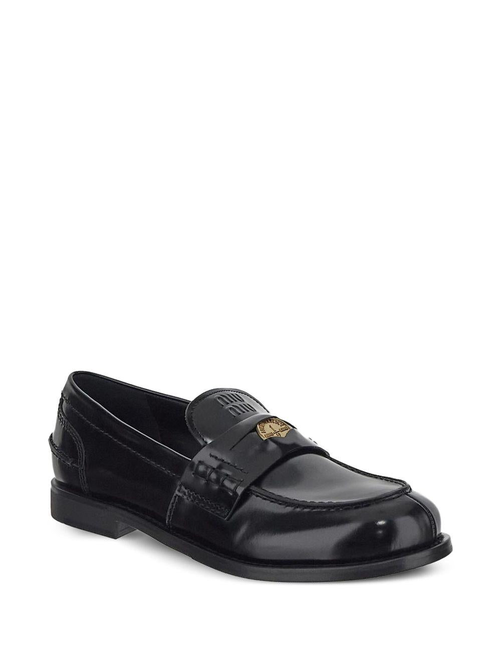 Brushed leather loafers 5D773DULX F-020F0002 MIU MIU 