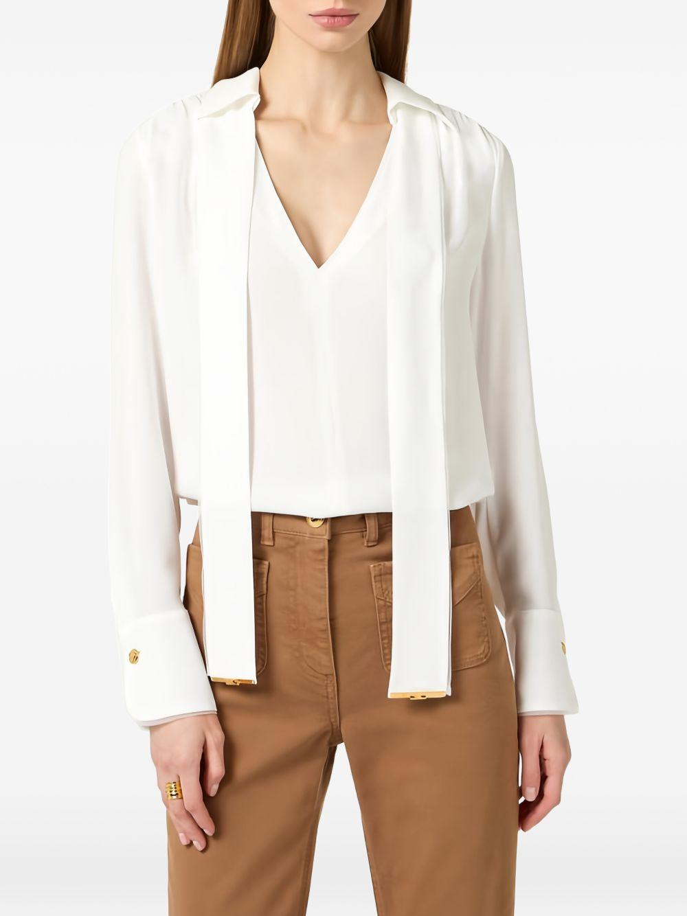 Viscose georgette shirt with sash CA14661E2 360 ELISABETTA FRANCHI 