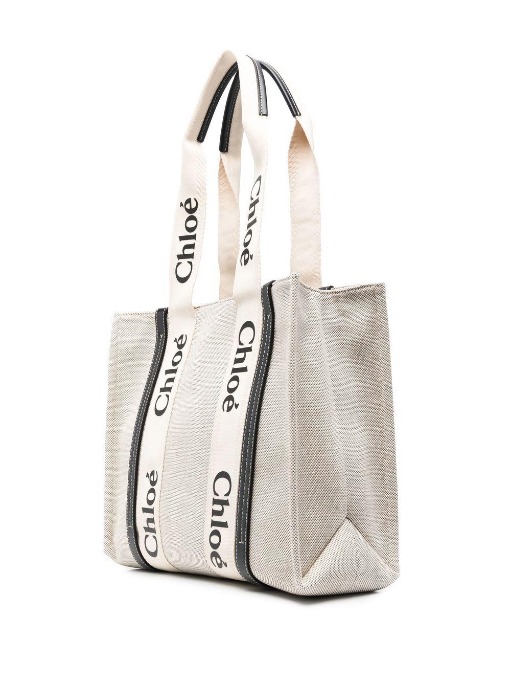 Woody medium linen tote bag CHC22AS383I26 91J CHLOÉ 