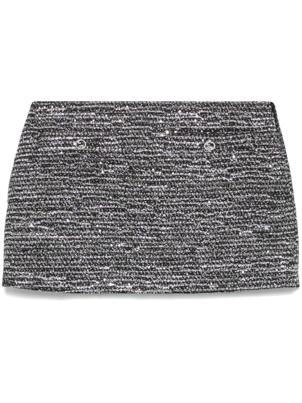 Striped tweed mini skirt<BR/><BR/> 800174 ZAQ9N1138 GUCCI 