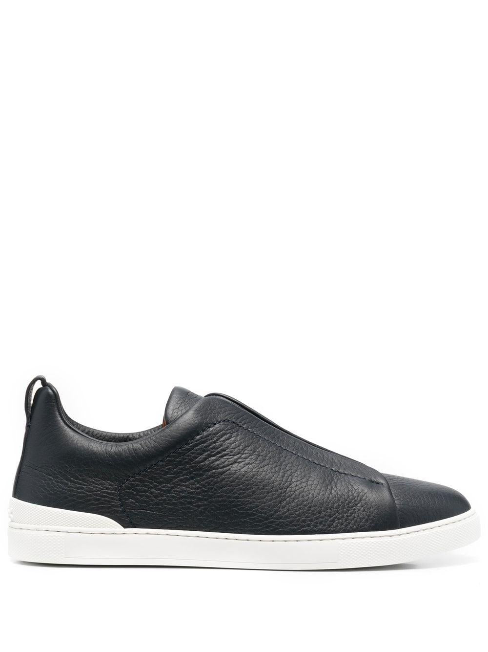 Slip-on leather sneakers<BR/><BR/><BR/> LHCVO S4667ZNAV ZEGNA 