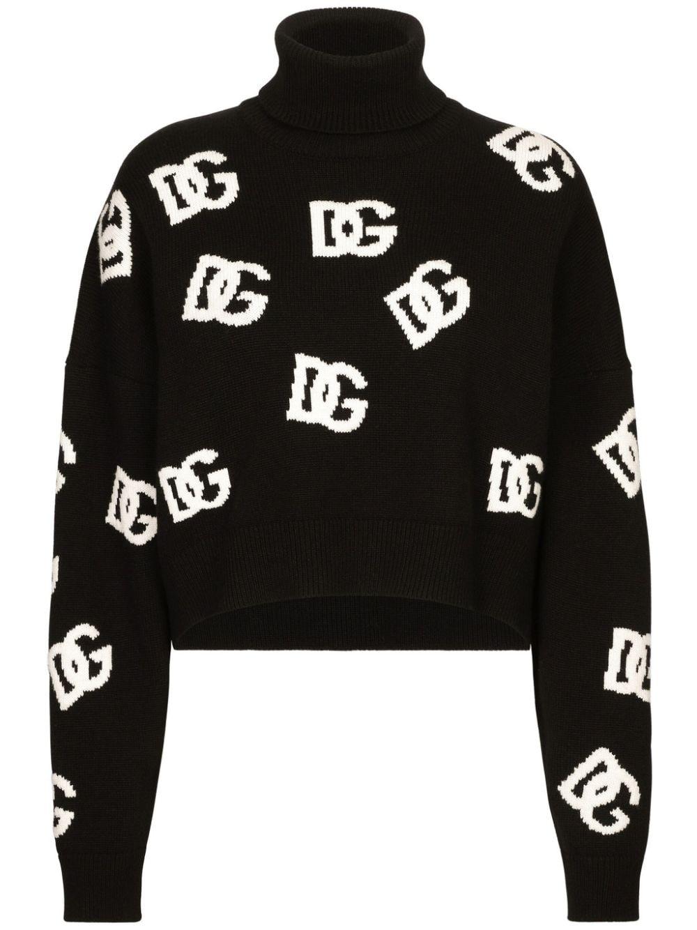 Intarsia-knit logo jumper<BR/><BR/><BR/> FXW11T JCVYXN0004 DOLCE & GABBANA 
