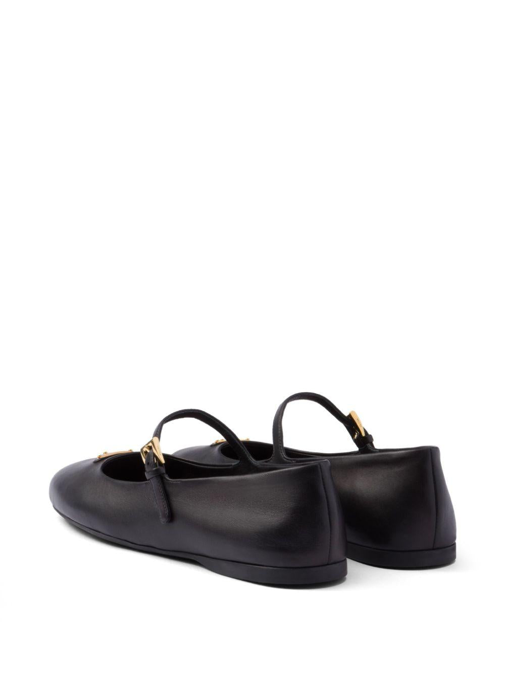 Leather ballerina shoes<BR/><BR/><BR/> 1F567N 038F0002 PRADA 