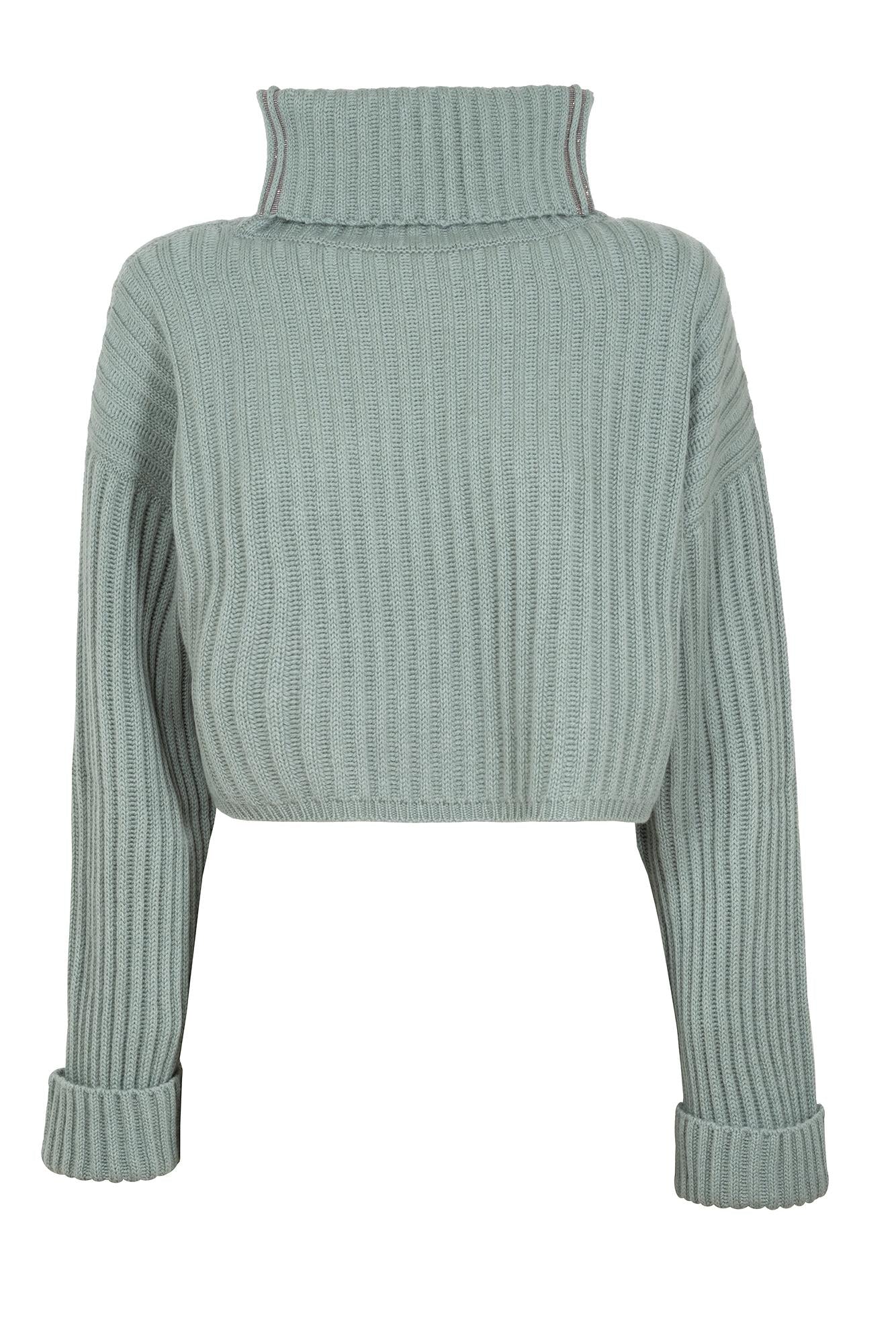 Ribbed jumper with stand-up collar M12596103 C9503 BRUNELLO CUCINELLI 