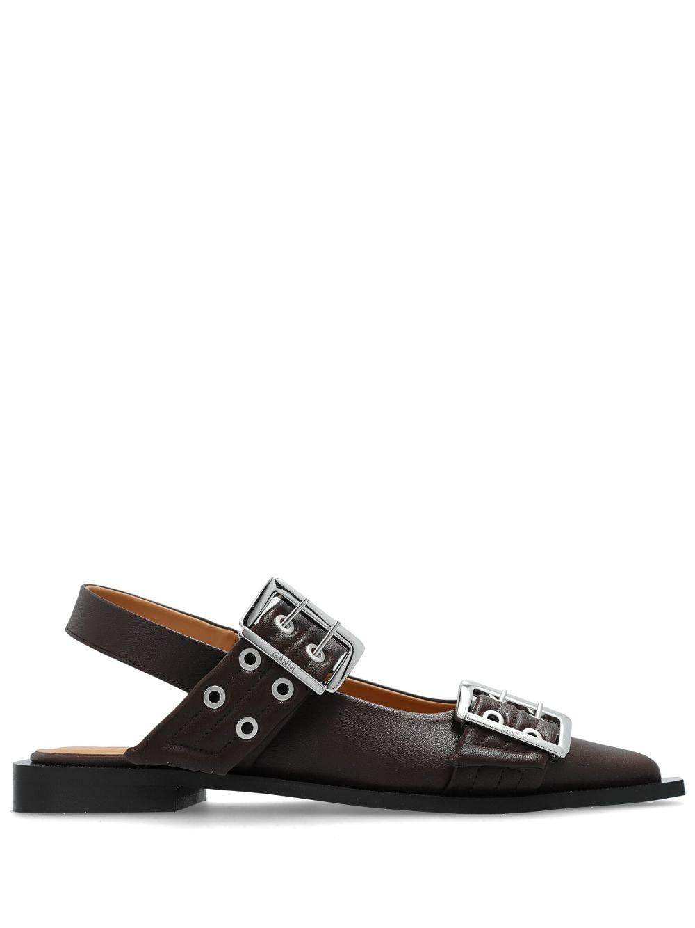 Buckled leather pumps<BR/><BR/> S2669 890 GANNI 