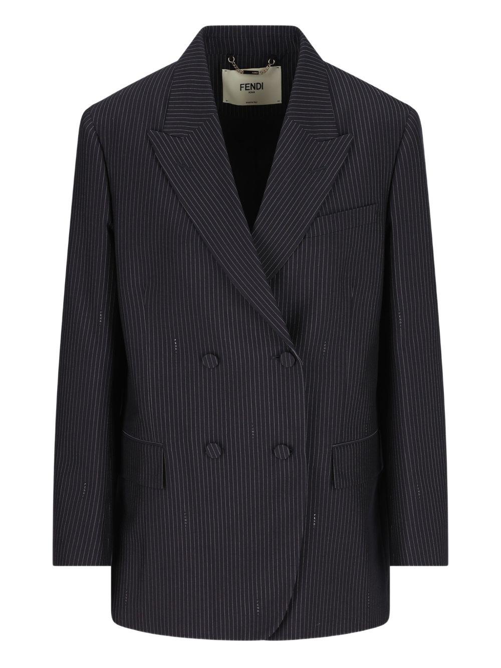 Pinstriped wool blazer FJ7685 AW7IF0QG3 FENDI 