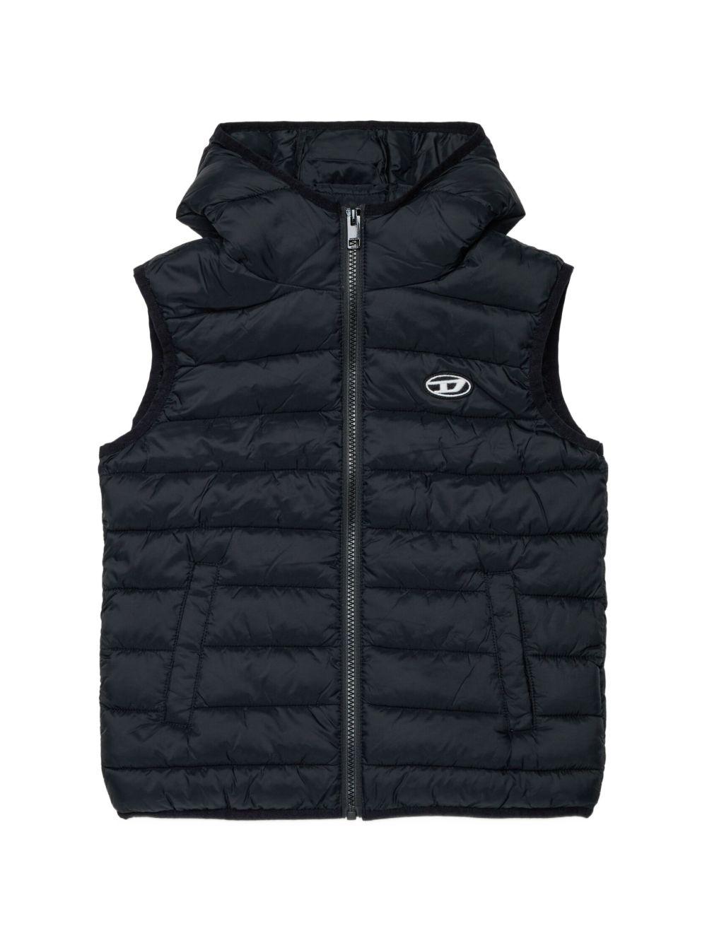 Nylon padded vest with hood J02696 KXBT0K900 DIESEL KIDS 