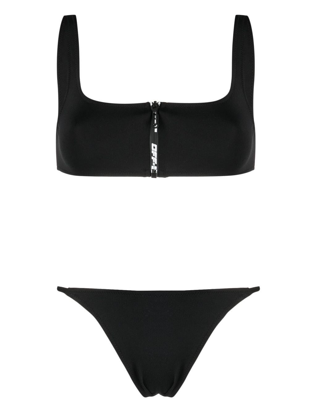 Zipped logo-print bikini OWFA095S23JER0011 000 OFF-WHITE 