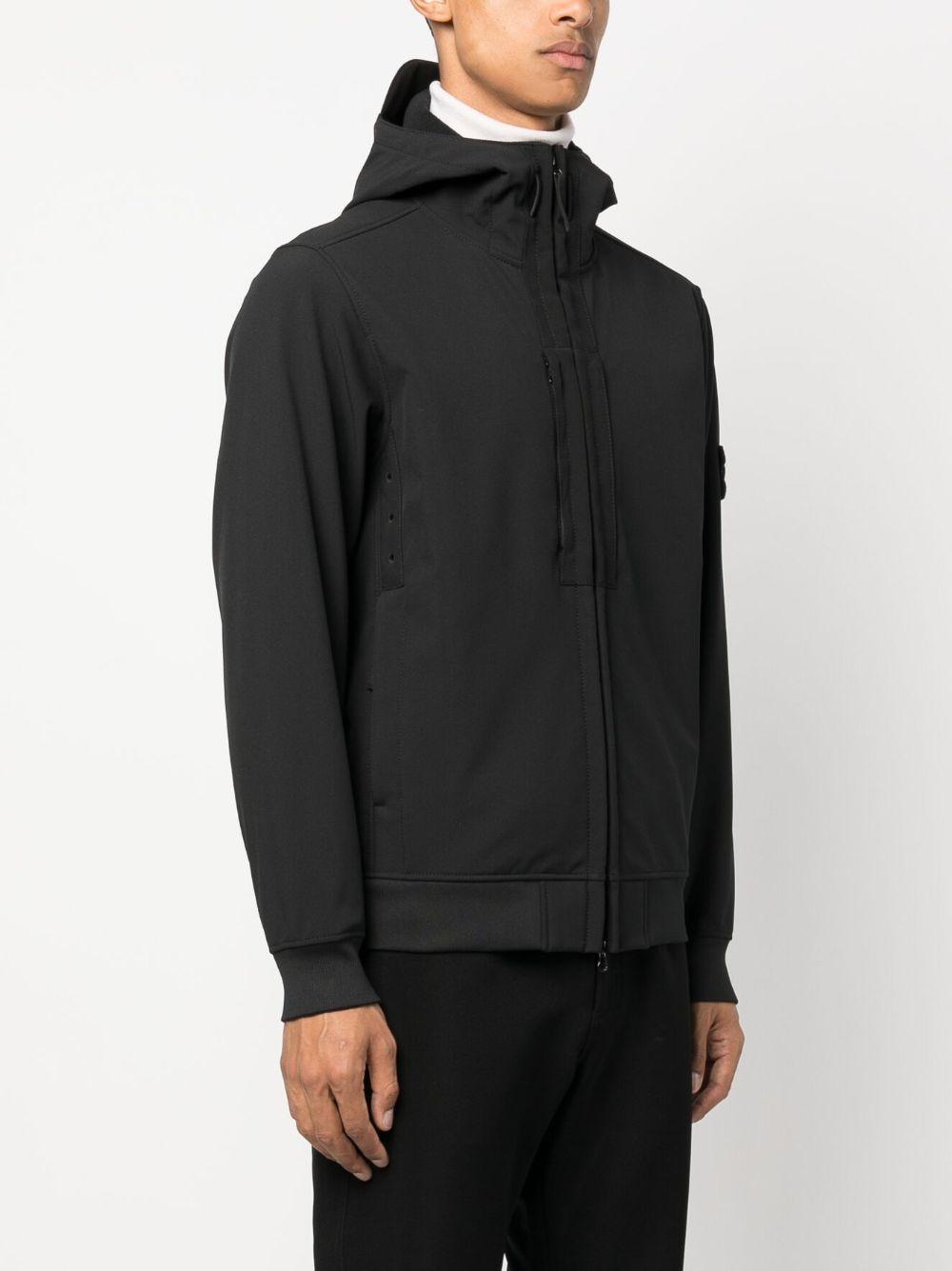 Compass-patch zip-up hooded jacket 7915Q0122 V0029 STONE ISLAND 