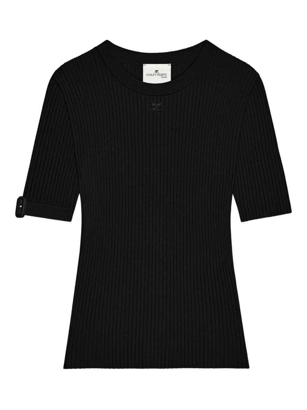 BUCKLE RIB KNIT T-SHIRT 126MPU267FI0001 9999 COURRÈGES 