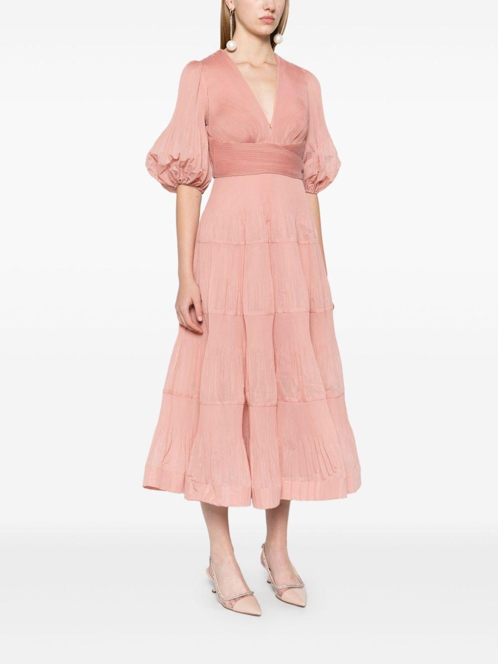 Pleated midi dress<BR/><BR/><BR/> 4889DR25R LIP ZIMMERMANN 