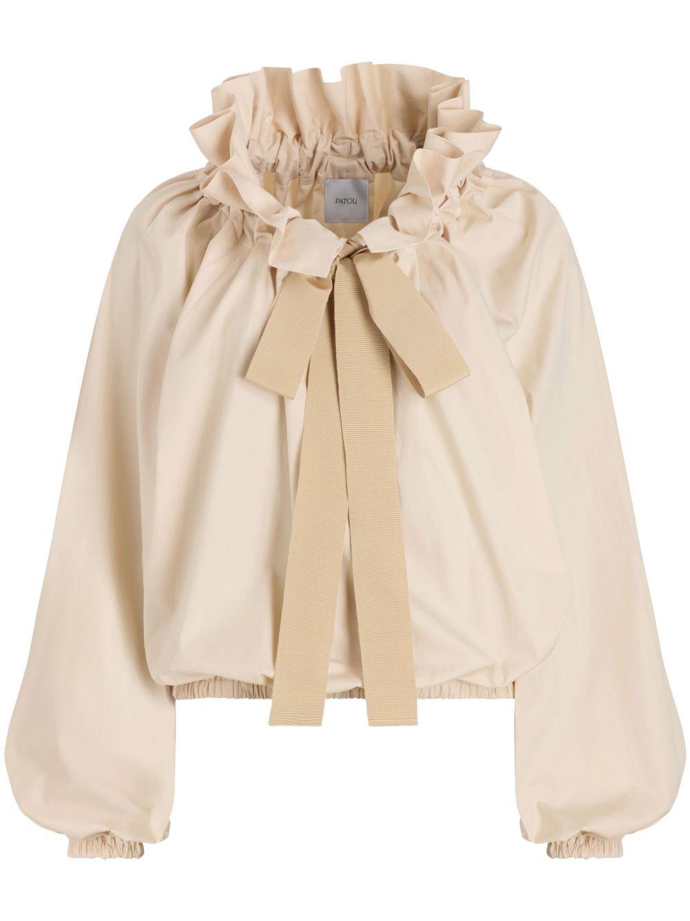 Iconic drawstring poplin top<BR/><BR/> TO0170017 117B PATOU 