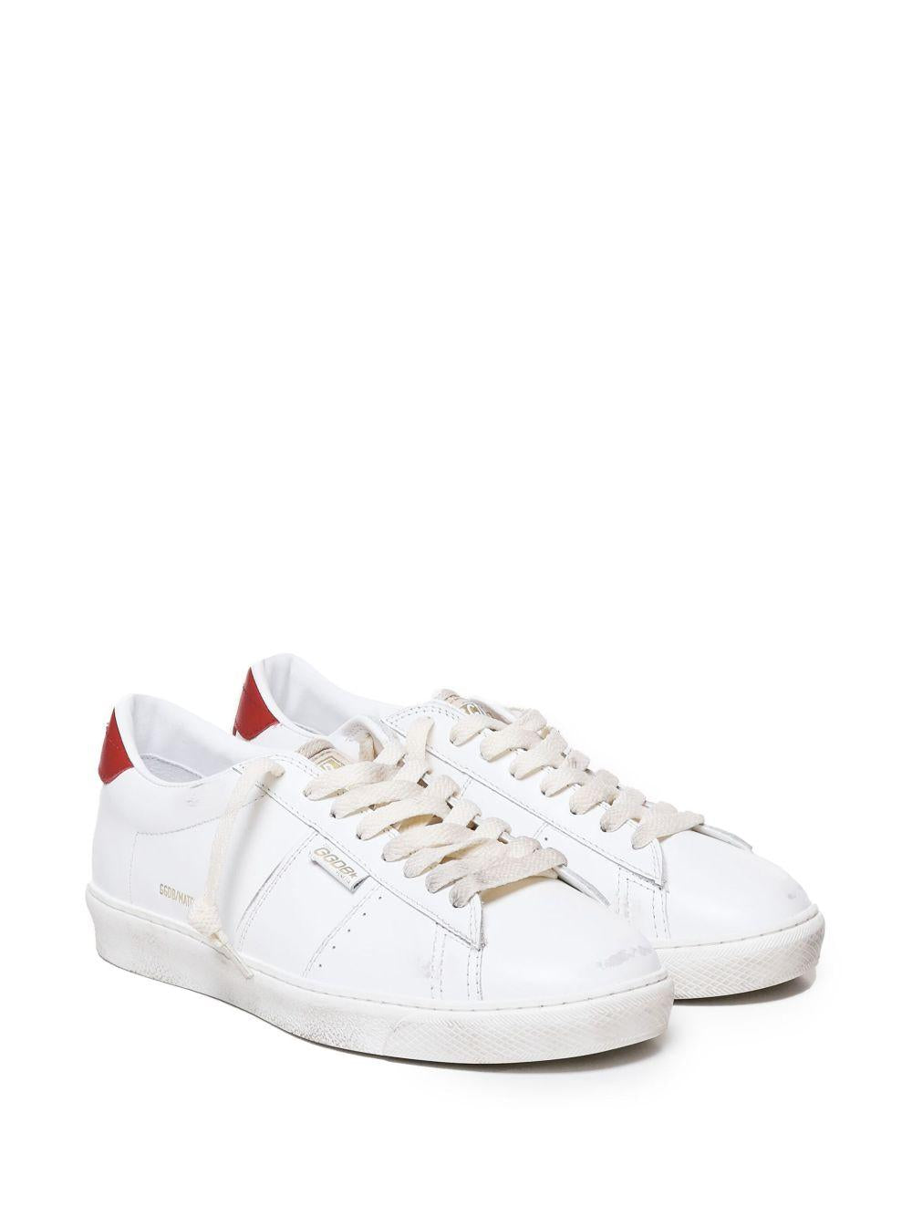 Matchstar in glossy white leather with glossy red leather heel tab GMF00796 F00637710350 GOLDEN GOOSE 