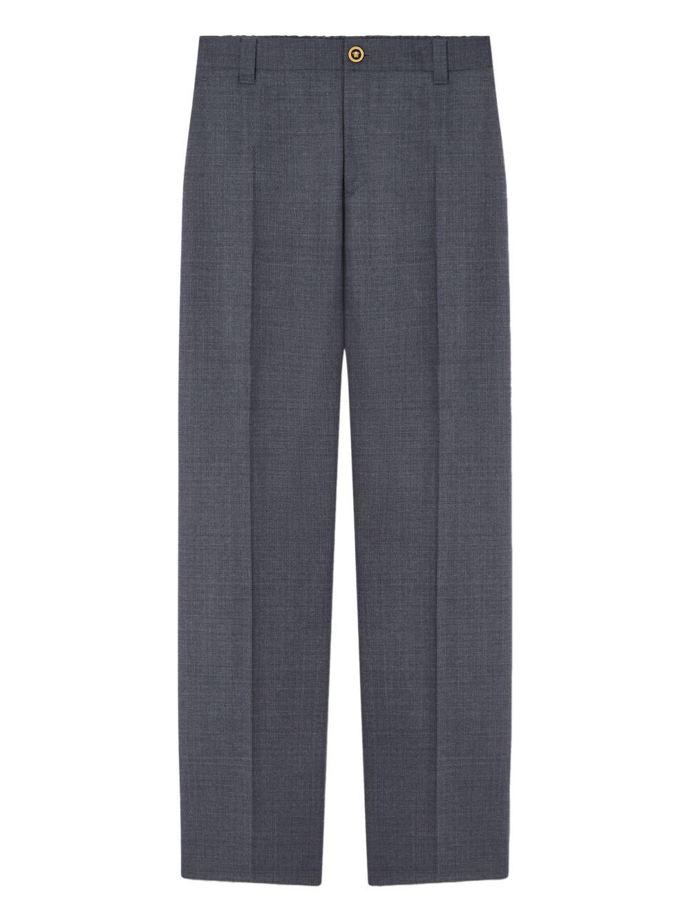 Micro-Checked Wool Jogger Trousers 1018896 1A167261E880 VERSACE 
