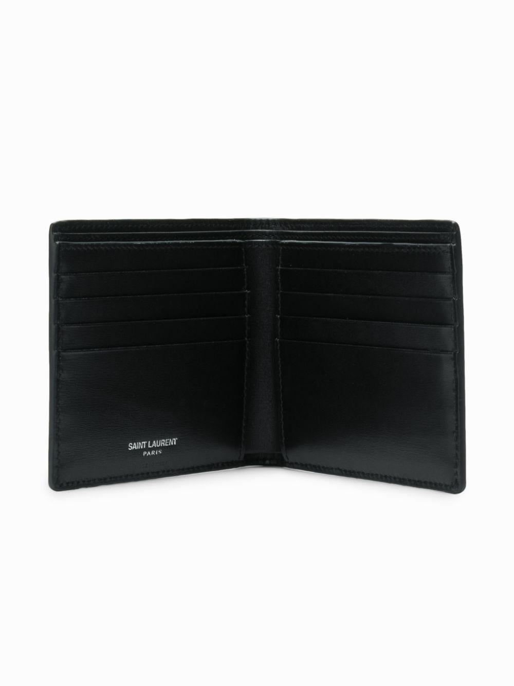 Portafoglio Est/West Monogram in pelle nera 4532760SX0E 1000 SAINT LAURENT 