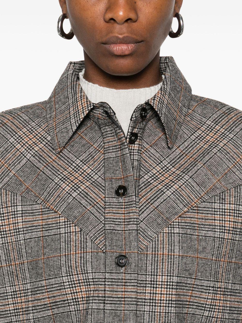 Checked shirt with knitted cuffs 106102 A36LPIP PINKO 