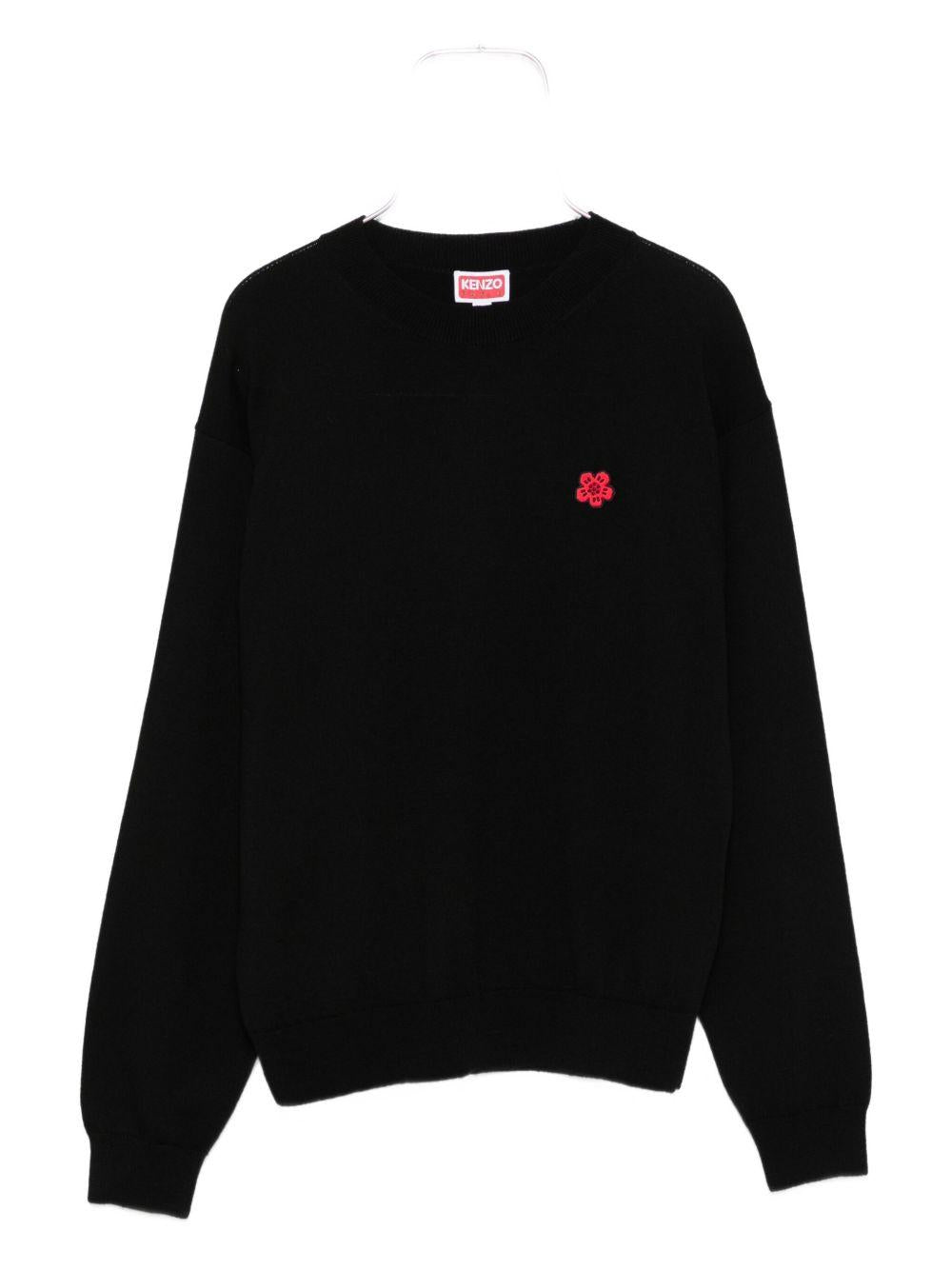 'Boke Flower' embroidered jumper in merino wool FF62PU7273LB 99JBLACK KENZO 
