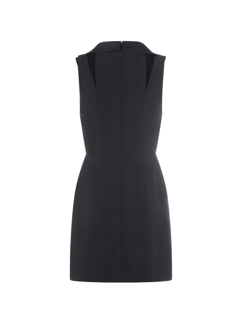 Mini dress in double stretch crepe with logo details AB92461E2 110 ELISABETTA FRANCHI 