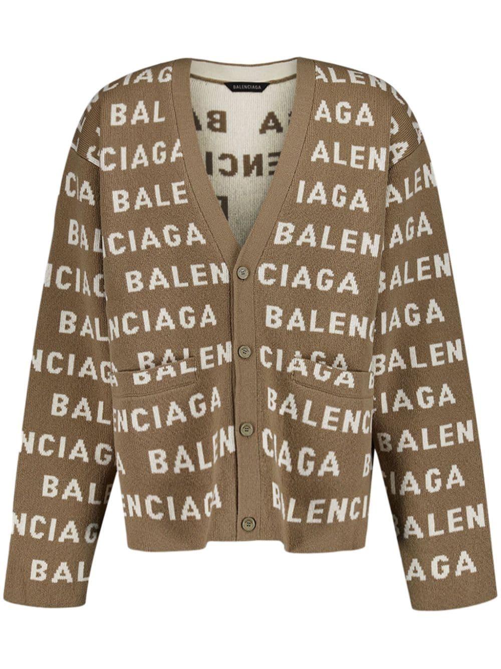 Logo intarsia knit cardigan <BR/><BR/> 766471 T16739677 BALENCIAGA 