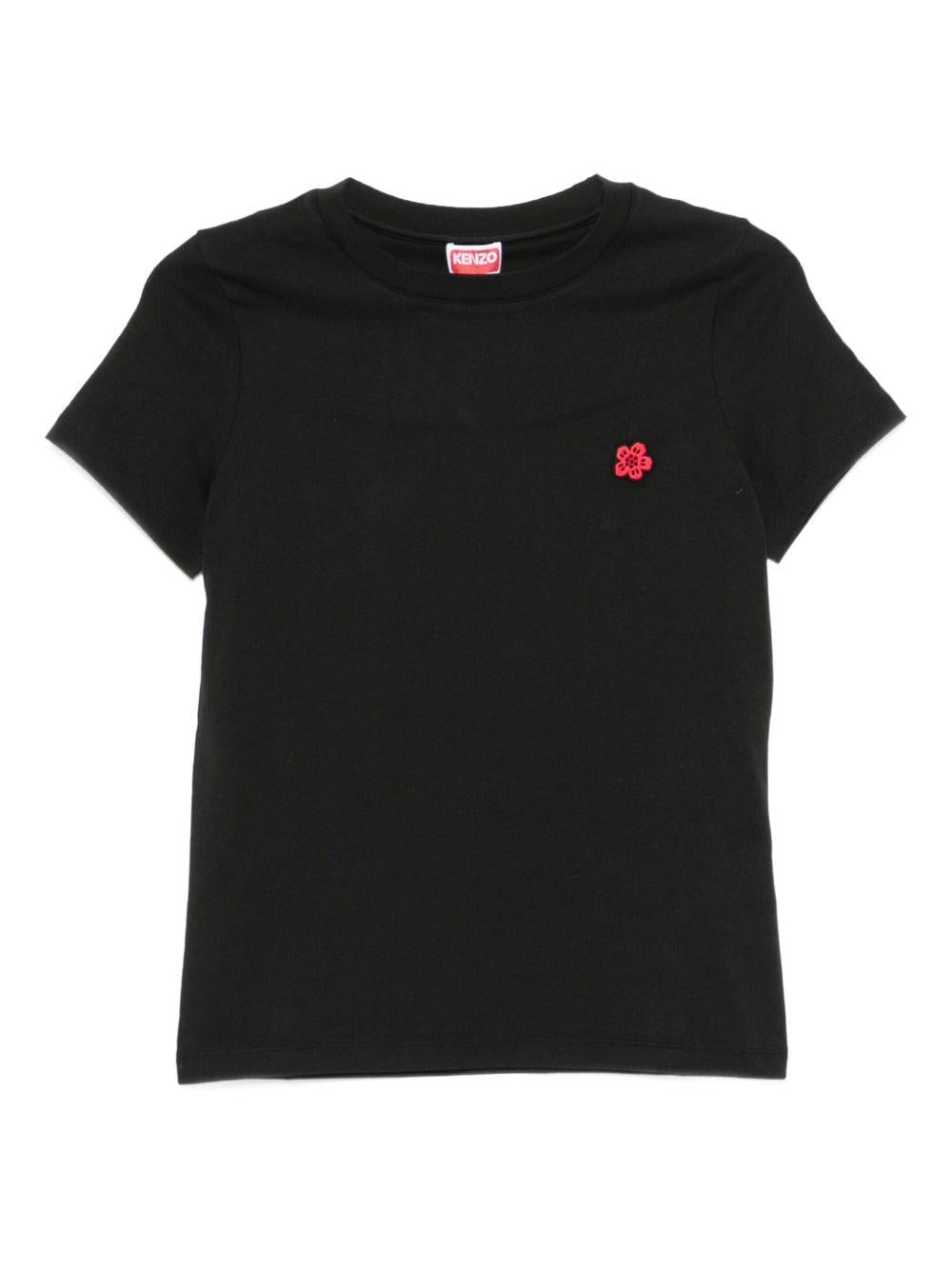 'Boke Flower' embroidered T-shirt in cotton FF62TS2594SO 99JBLACK KENZO 