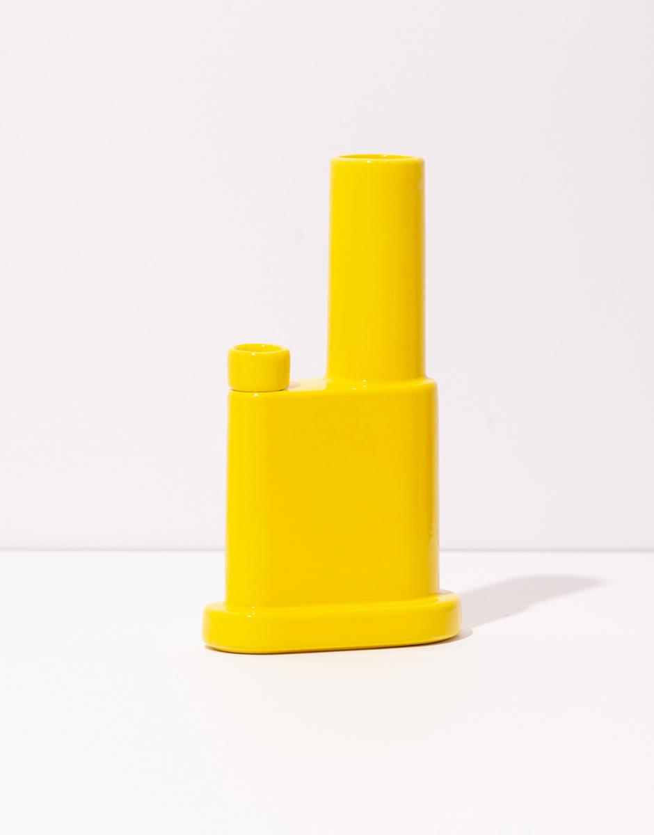 Yellow handcrafted Ceramic Bong SB001 1002SB YELLOW WEED'D 