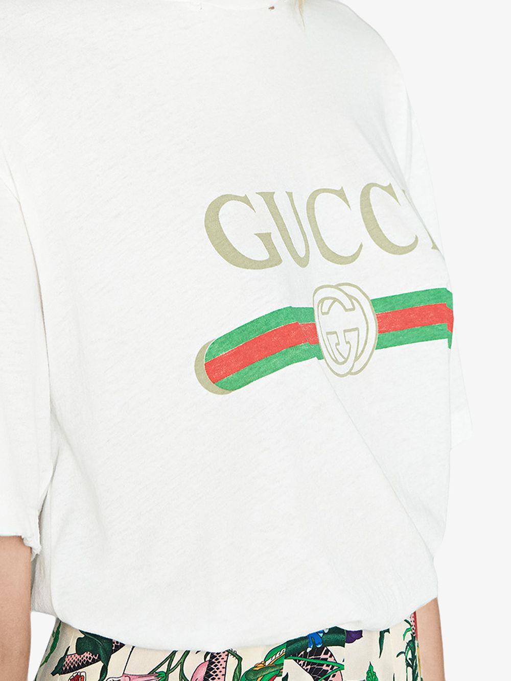 Oversize T-shirt with Gucci logo 457095 X5L899234 GUCCI 
