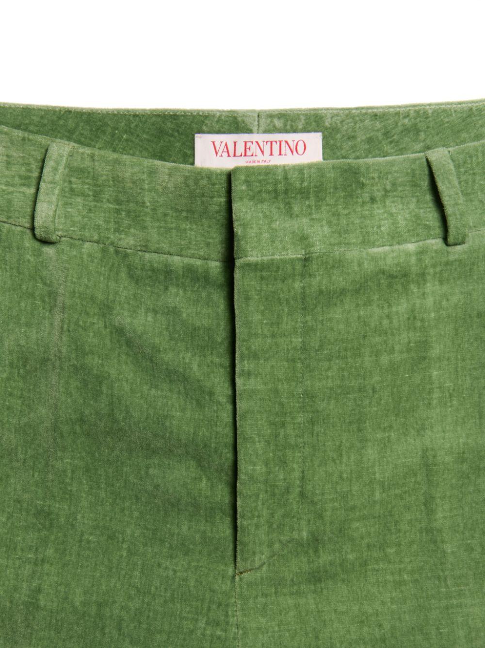 Jacquard-hem velvet trousers<BR/><BR/><BR/> 6V3RBJ74AM2 LR1 VALENTINO GARAVANI 