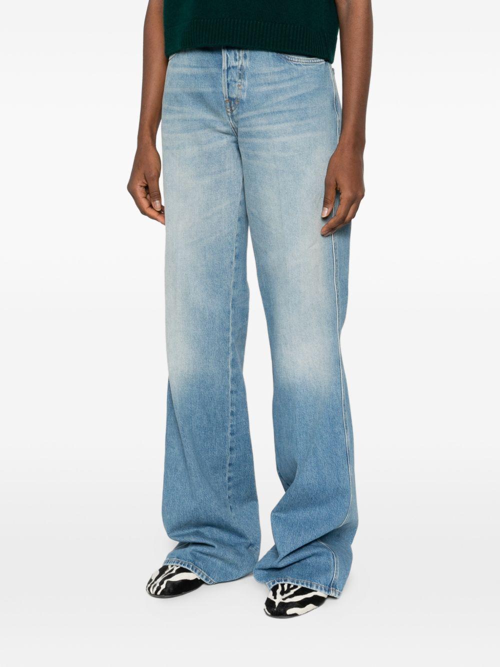 Flared bleached cotton denim trousers 852212 XDDDA4011 GUCCI 