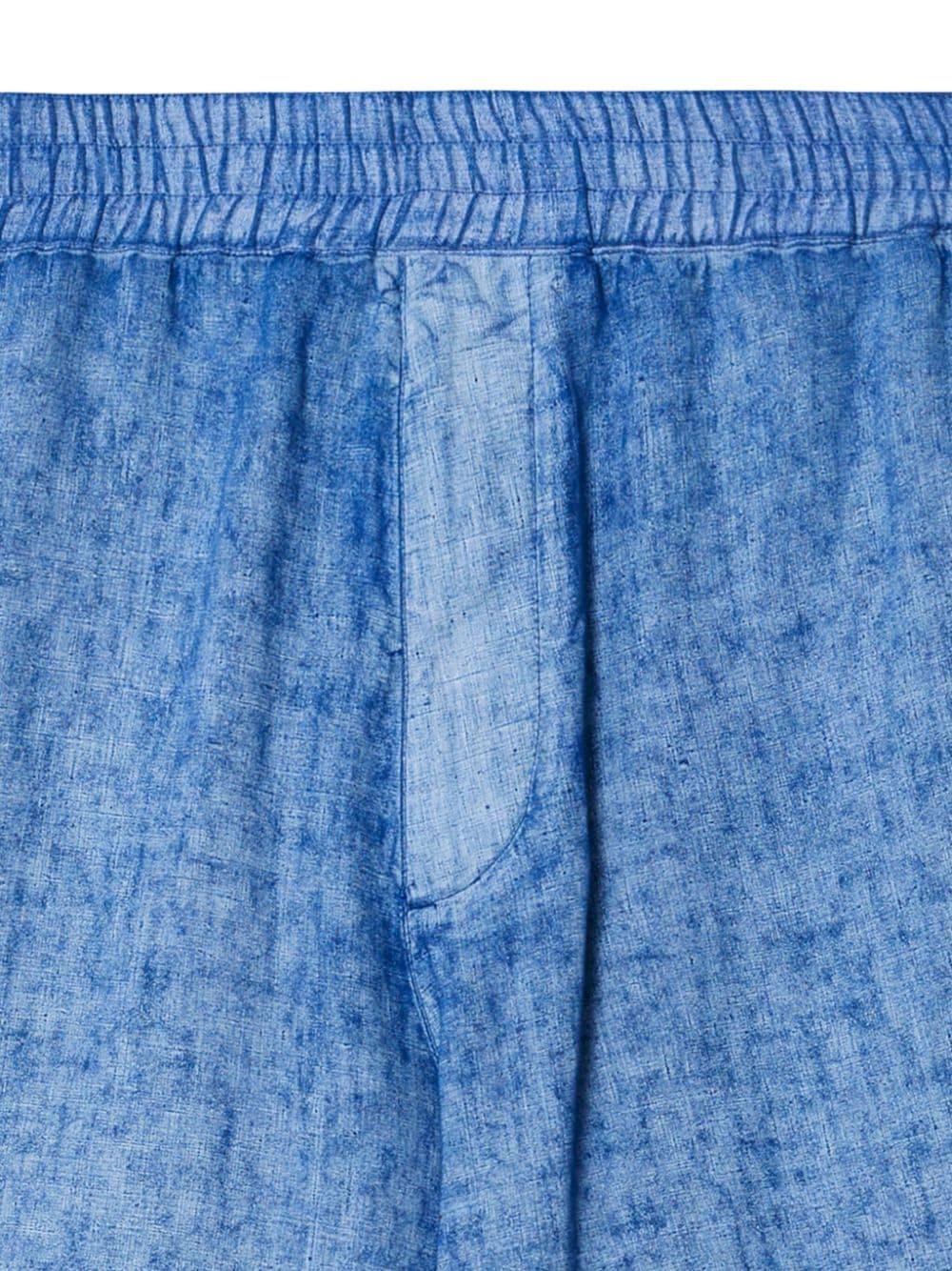 Equestrian Knight-appliqué linen shorts<BR/><BR/><BR/> 8081793 B7323 BURBERRY 