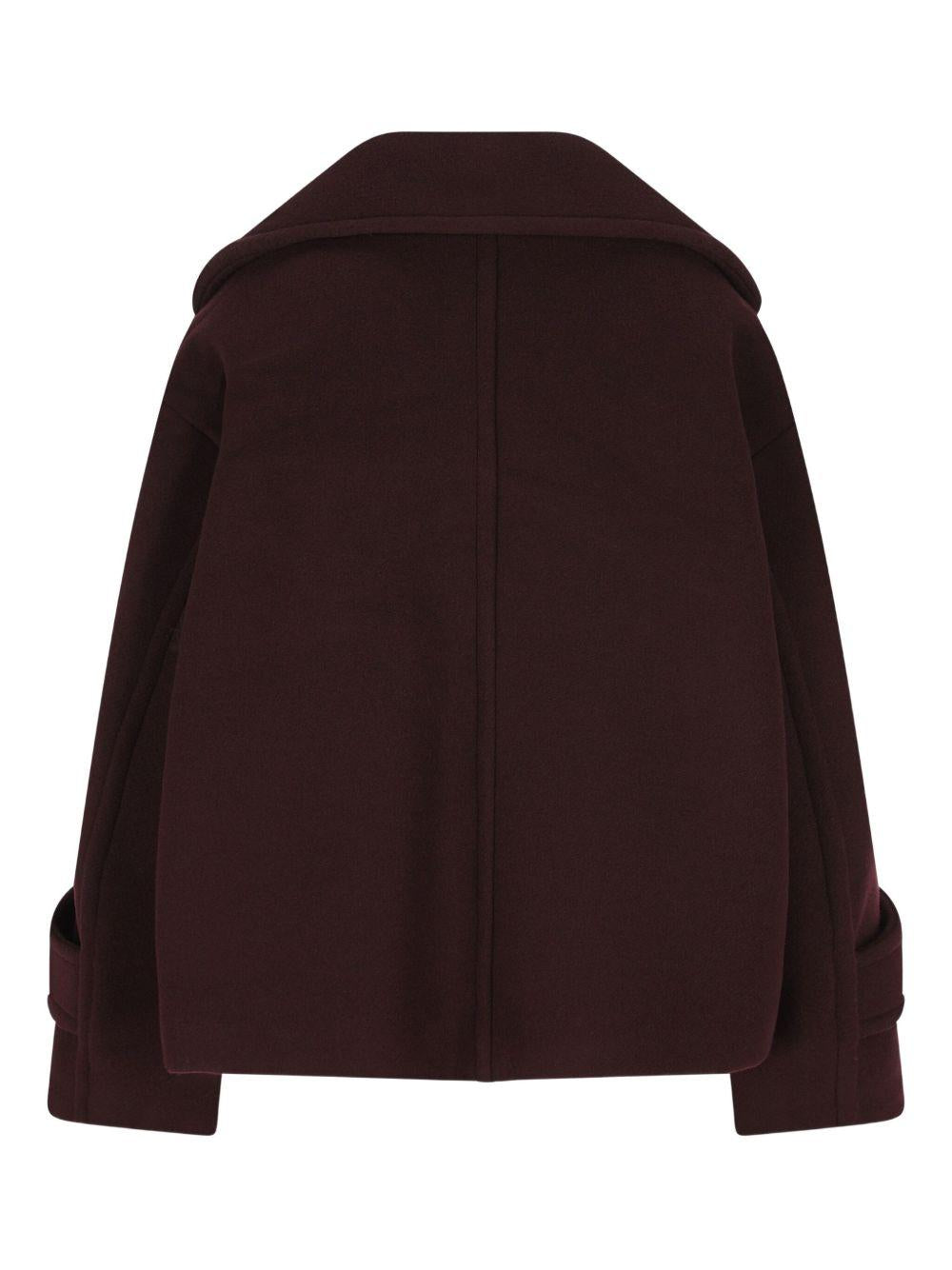 Oversized short coat in wool CH25WMA96272 56B CHLOÉ 