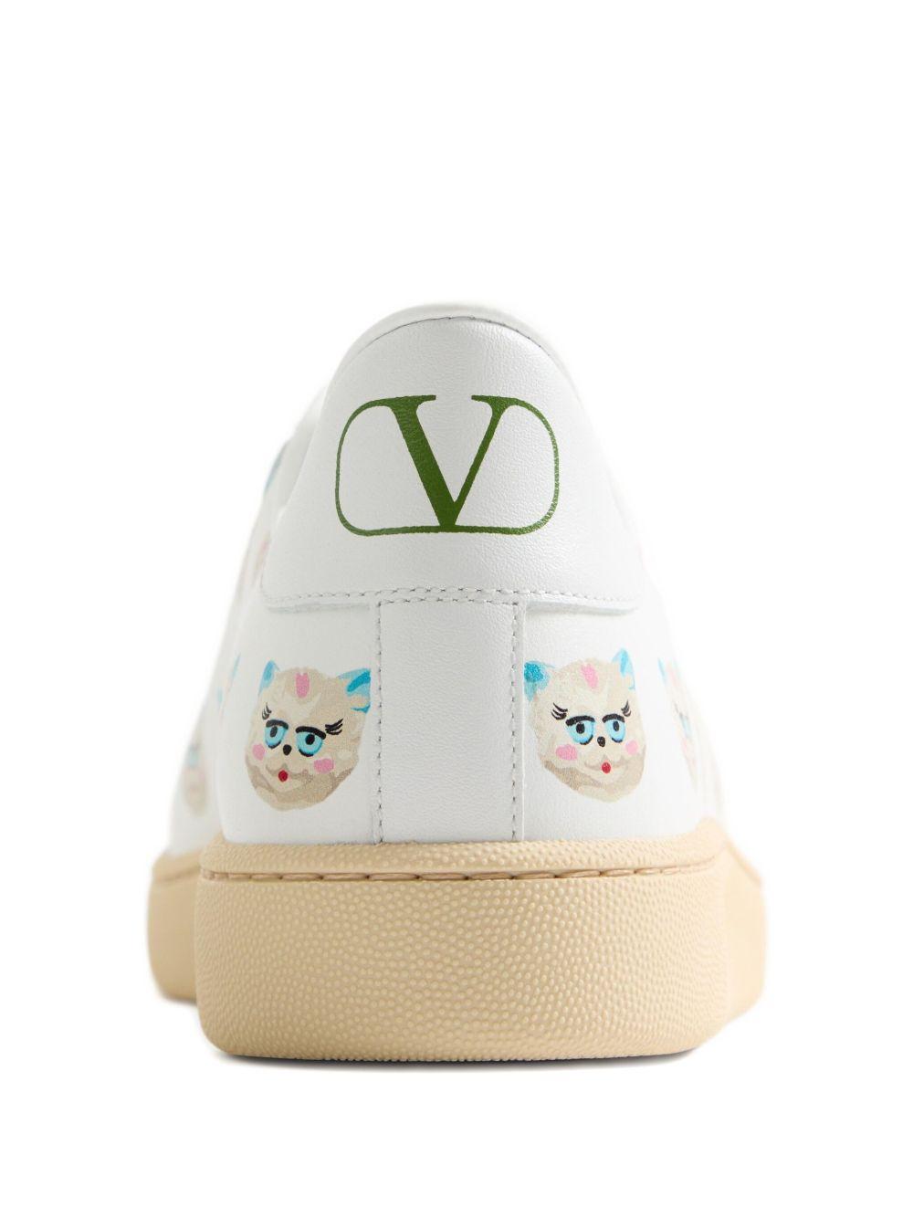 Royco Trainer In Nappa Calfskin With Le Chat De La Maison Pattern 8Y2S0K34EAM A7F VALENTINO GARAVANI 