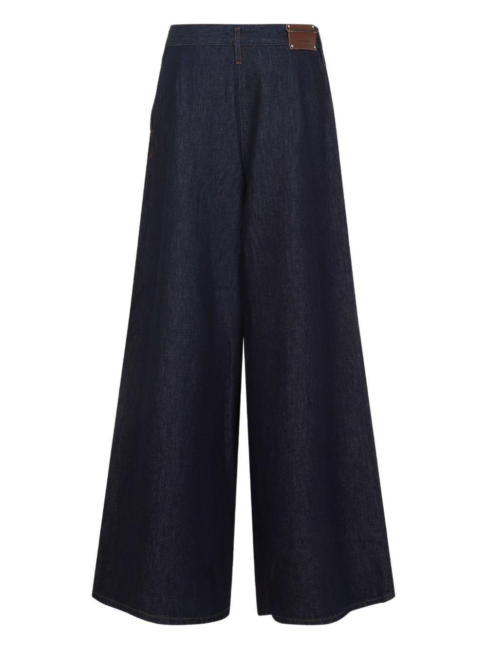 Wide-leg denim jeans with pleats 010929 2381507 DRIES VAN NOTEN 
