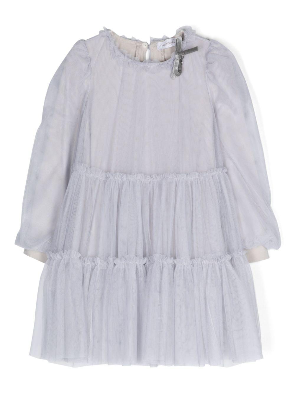 Tulle-overlay dress<BR/><BR/> 17D900 T99450033 MONNALISA 