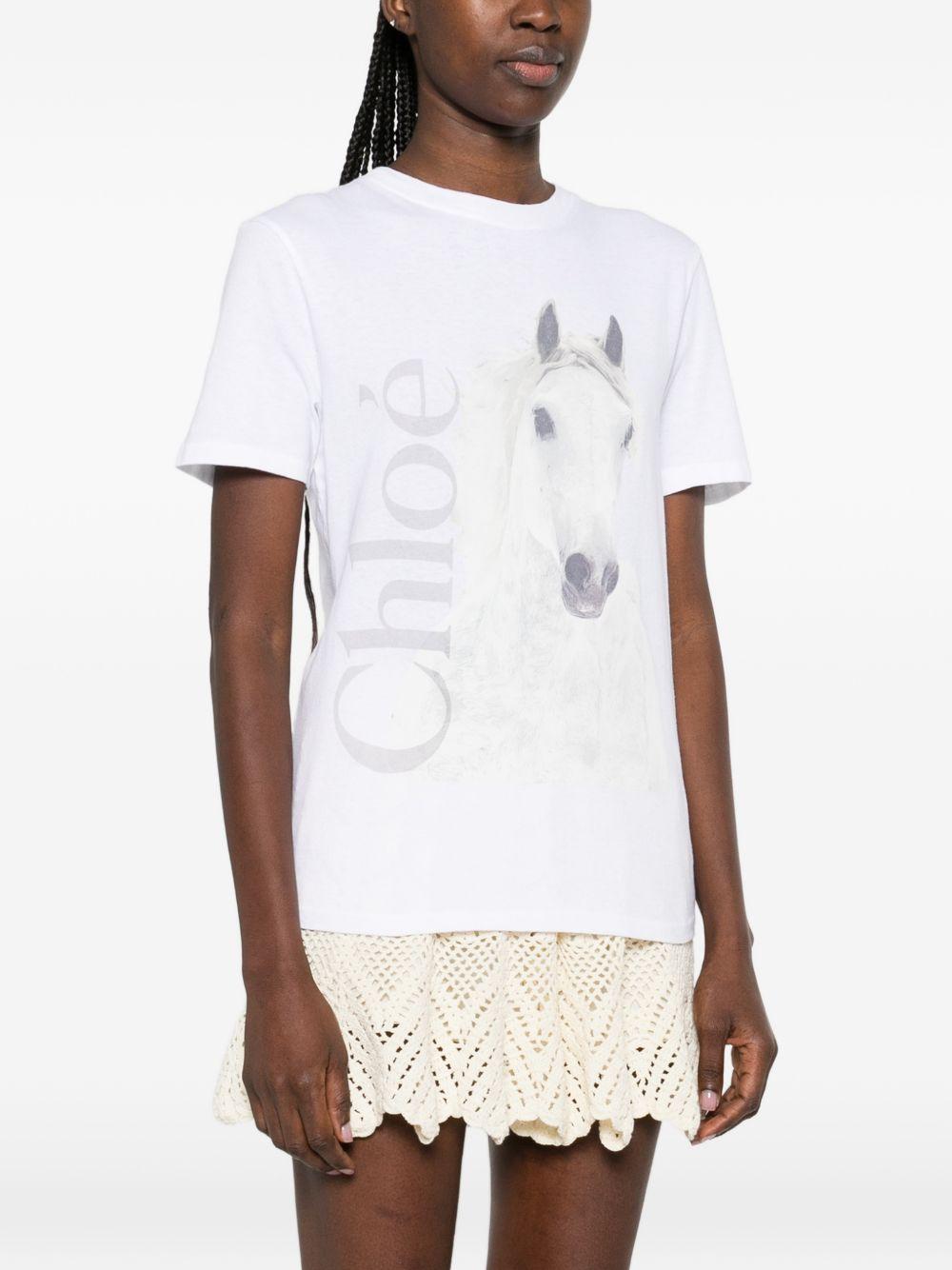 Horse-print T-shirt CH26SJH11802 101 CHLOÉ 