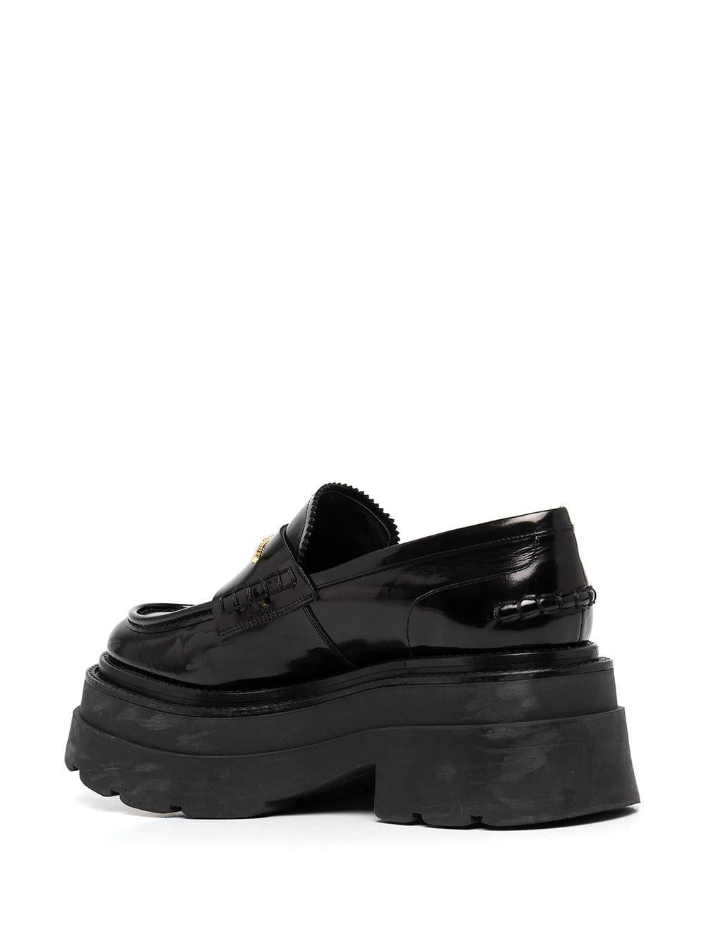 Black leather chunky sole leather loafers 30322F023 001 ALEXANDER WANG 